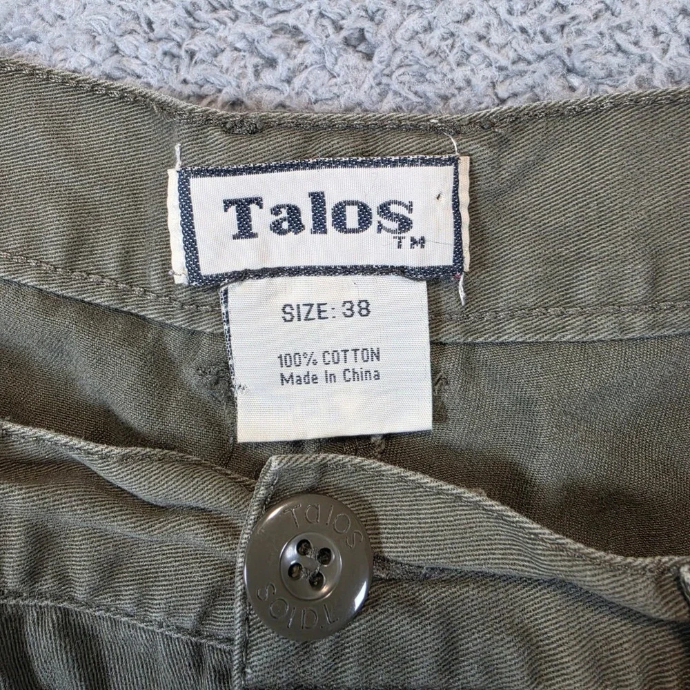 Talos Cargo Shorts Mens 38 Olive Green Cotton Utility Gorpcore 6